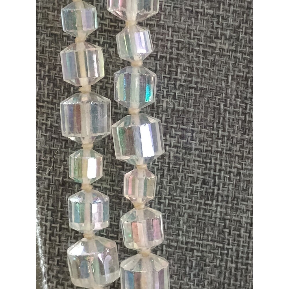 Art Deco Clear AB Crystal Long Heavy Vintage Necklace - Picture 5 of 7